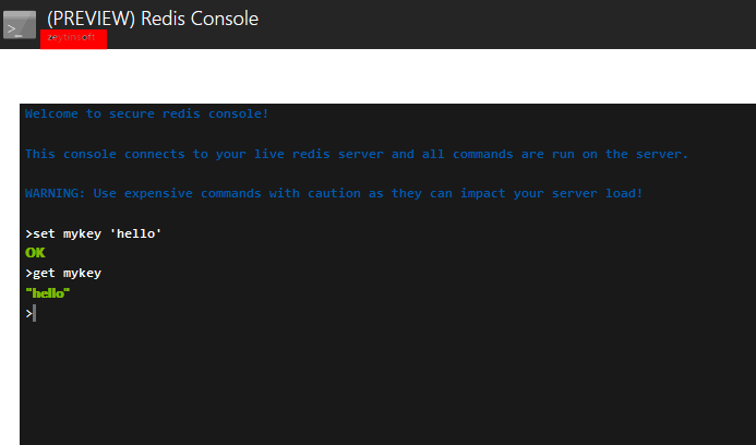 Azure-Redis-Preview-Console