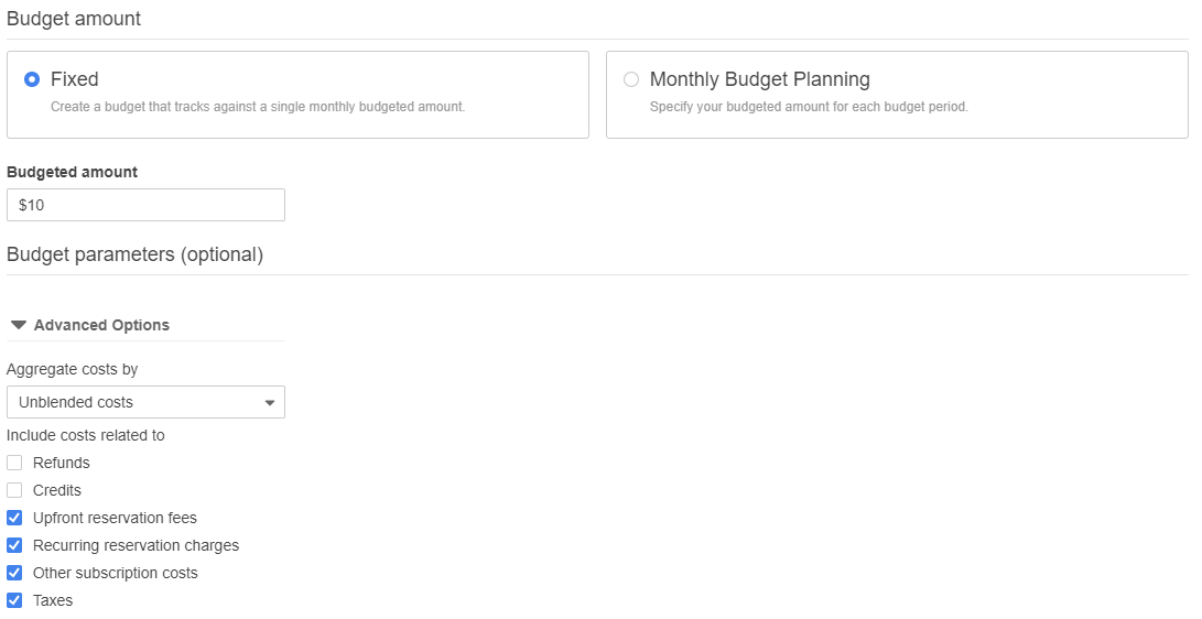 aws-fixed-budget-amount