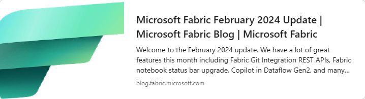 Microsoft Fabric February 2024 Update
